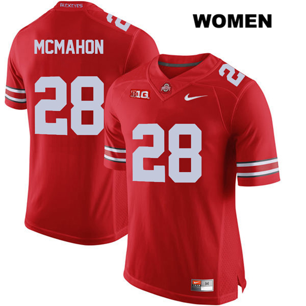 Ohio State Buckeyes Women's Amari McMahon #28 Red Authentic Nike College NCAA Stitched Football Jersey TW19V71KQ